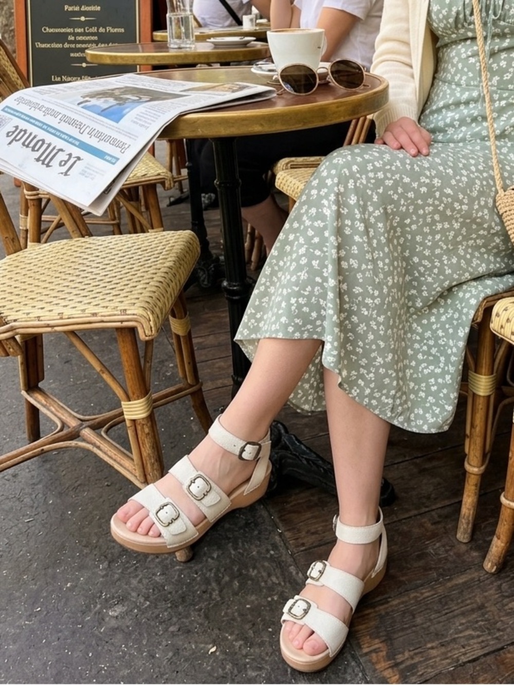 Dansko Cream Ankle-Strap Buckle Sandals Sz 40